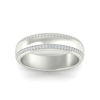 Beveled Edge Matte Eternity Mens Engagement Ring