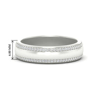 Beveled Edge Matte Eternity Mens Engagement Ring