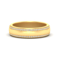 Beveled Edge Matte Eternity Mens Engagement Ring