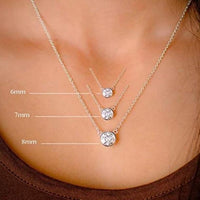 Cubic Zirconia 14K Gold Bezel Solitaire Pendant.  Diamond Veneer 635ZBYX1K