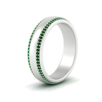 Beveled Edge Matte Eternity Mens Engagement Ring