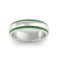 Beveled Edge Matte Eternity Mens Engagement Ring