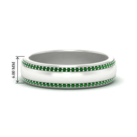 Beveled Edge Matte Eternity Mens Engagement Ring
