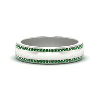 Beveled Edge Matte Eternity Mens Engagement Ring