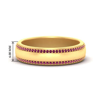 Beveled Edge Matte Eternity Mens Engagement Ring
