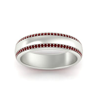 Beveled Edge Matte Eternity Mens Engagement Ring