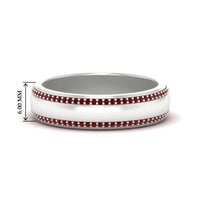 Beveled Edge Matte Eternity Mens Engagement Ring