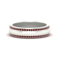 Beveled Edge Matte Eternity Mens Engagement Ring
