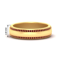 Beveled Edge Matte Eternity Mens Engagement Ring