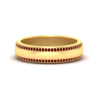 Beveled Edge Matte Eternity Mens Engagement Ring