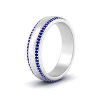 Beveled Edge Matte Eternity Mens Engagement Ring
