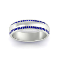 Beveled Edge Matte Eternity Mens Engagement Ring