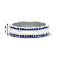 Beveled Edge Matte Eternity Mens Engagement Ring