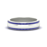 Beveled Edge Matte Eternity Mens Engagement Ring