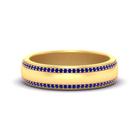 Beveled Edge Matte Eternity Mens Engagement Ring