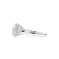 Round Three stone Ring Cubic Zirconia 14K Gold Ring | Diamond Veneer. 635R600K