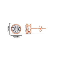 Bezel-Set Brilliant Round Diamond Solitaire Stud Earrings (1.00ct - 5.00ct)