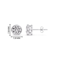 Bezel-Set Brilliant Round Diamond Solitaire Stud Earrings (1.00ct - 5.00ct)