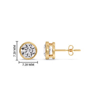 Bezel-Set Brilliant Round Diamond Solitaire Stud Earrings (1.00ct - 5.00ct)