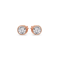 Bezel-Set Brilliant Round Diamond Solitaire Stud Earrings (1.00ct - 5.00ct)