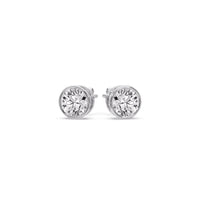 Bezel-Set Brilliant Round Diamond Solitaire Stud Earrings (1.00ct - 5.00ct)