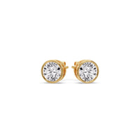 Bezel-Set Brilliant Round Diamond Solitaire Stud Earrings (1.00ct - 5.00ct)