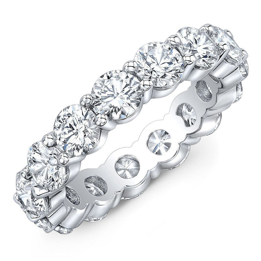 5.00 CTW Created Moissanite Eternity Band in 14k Gold Overlay – Round Cut Classic Ring