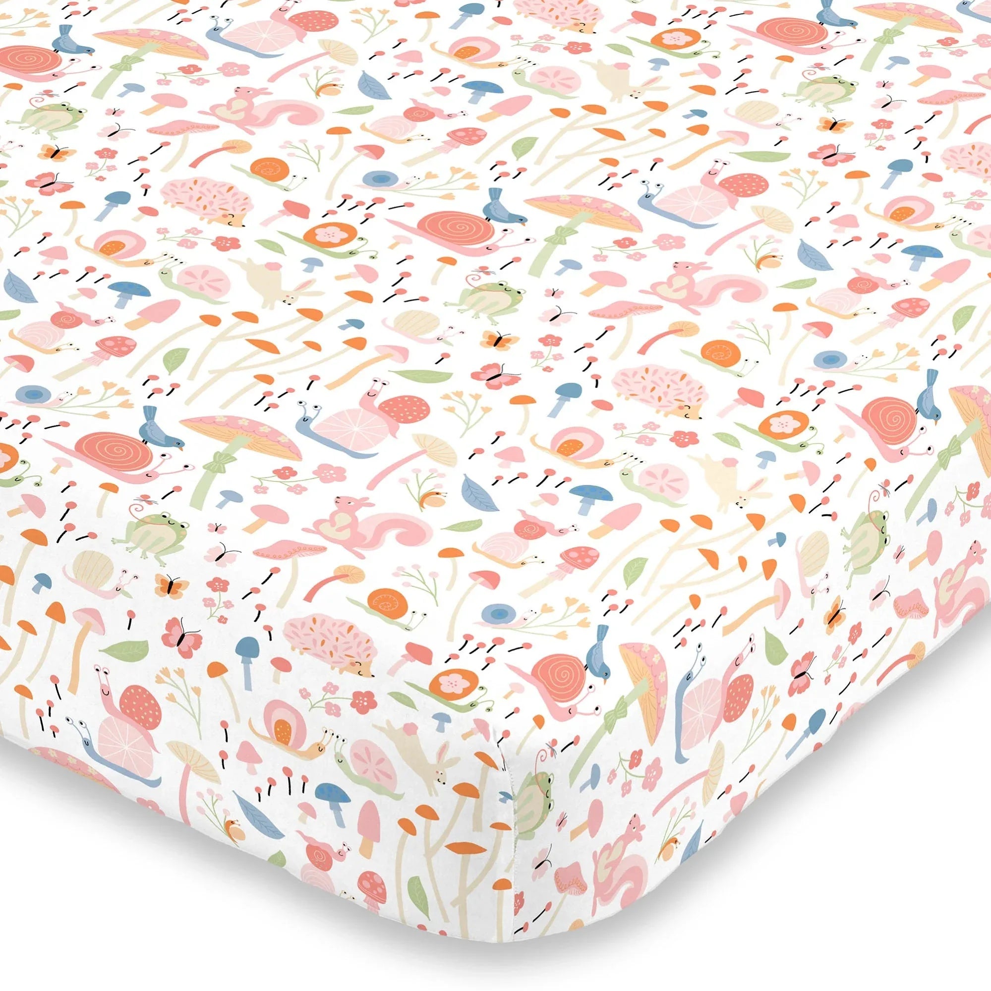 Spring Garden Pink, Green, Orange and Ivory Super Soft Mini Crib Sheet - BIG FRENCHIES