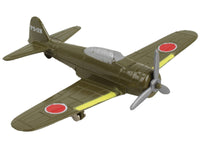 Mitsubishi A6M Zero Fighter Aircraft Green "Imperial Japanese Navy Air Service" with Runway Section Diecast Model Airplane by Runway24
