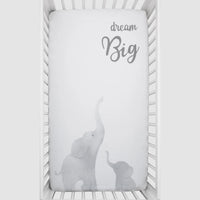 Elephant Tribe Grey and White 100% Cotton Photo Op Fitted Crib Sheet - BIG FRENCHIES