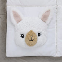 Playful Pals White, Tan, and Gray Four 3D Animals With Crinkle Plush Tummy Time Play Mat - Sloth, Llama, Elephant, and Giraffe - BIG FRENCHIES