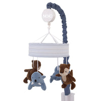 Arctic Adventure Light Blue and Brown Walrus and Sea Otter Plush Carousel Style Musical Mobile - BIG FRENCHIES