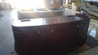 Display Model 380 Gallon Seamless Glass Bowfront Reef-Ready Aquarium Set in Rose Cherry