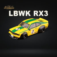 Inno64 Mazda RX-3 Savanna LBWK Yellow Green #3 1:64