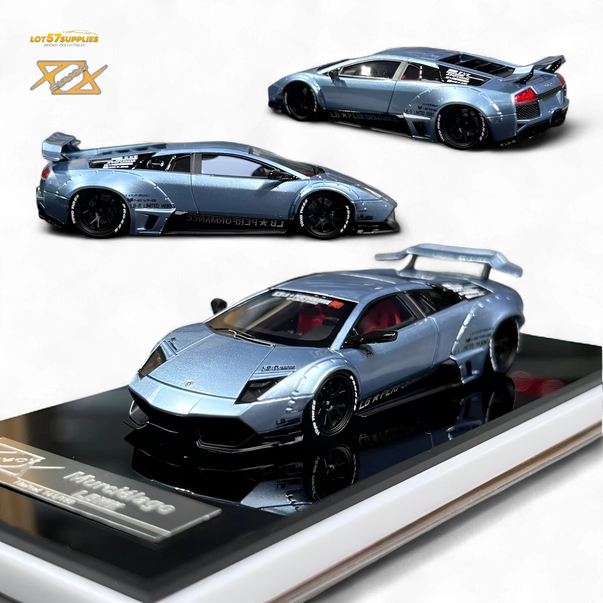 404ERROR Lamborghini Murcielago LBWK Ice Blue 1:64
