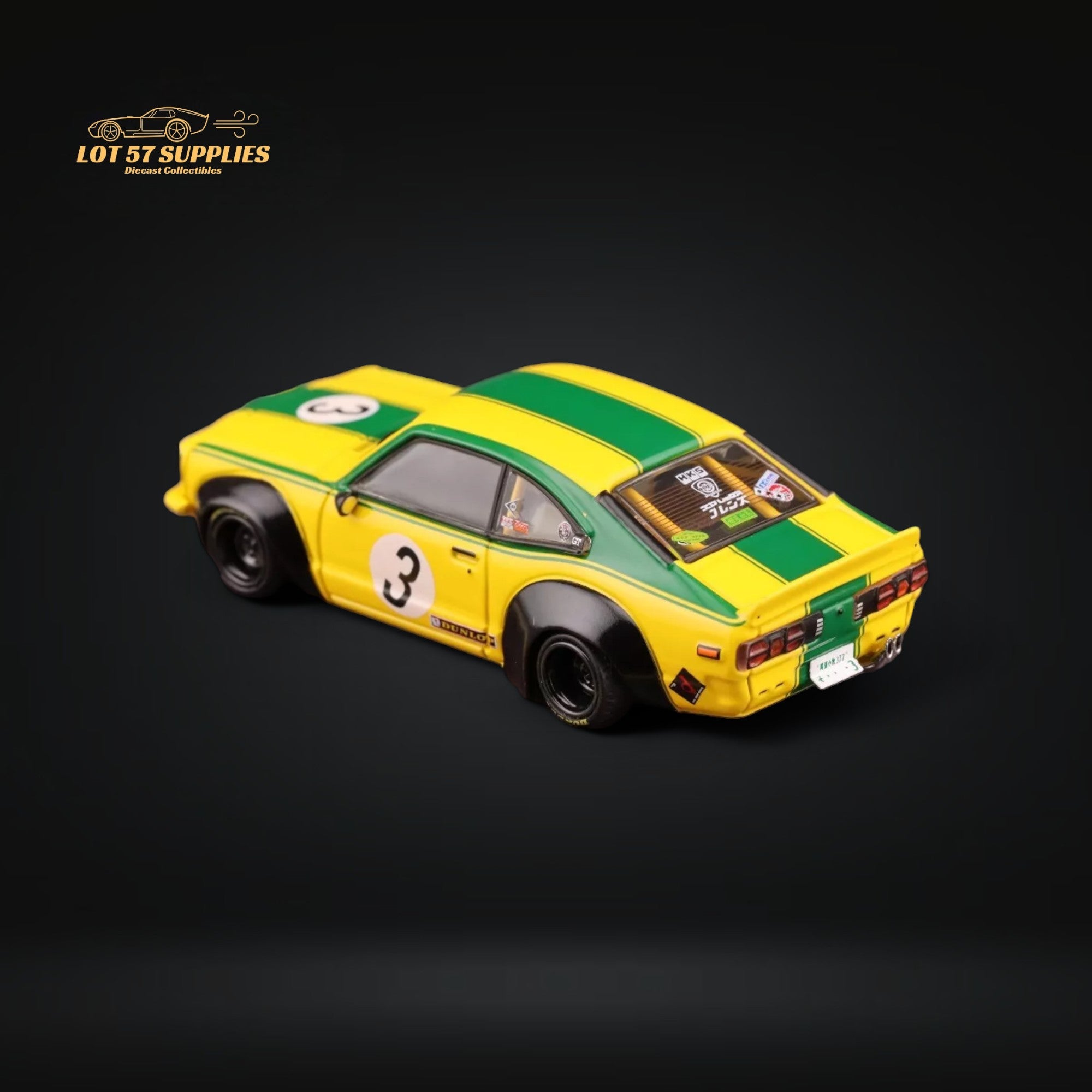 Inno64 Mazda RX-3 Savanna LBWK Yellow Green #3 1:64