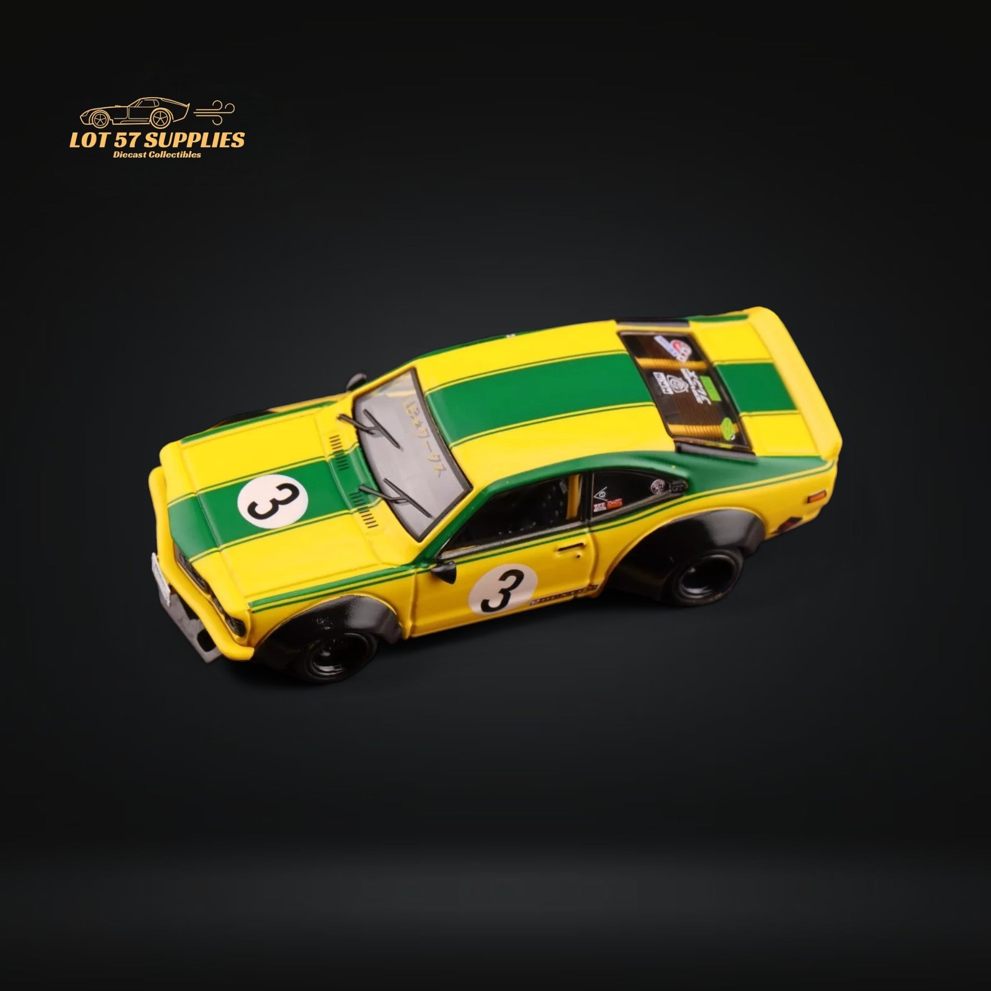 Inno64 Mazda RX-3 Savanna LBWK Yellow Green #3 1:64
