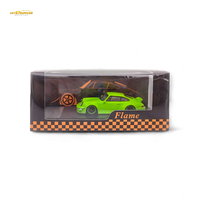 Flame Porsche 964 RWB Ducktail Fluorescent Green 1:64