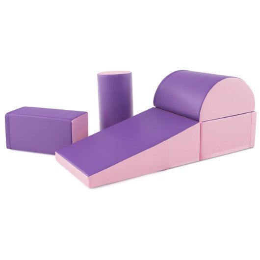 5-Piece Kids Climb and Crawl Activity Playset-Purple - BIG FRENCHIES