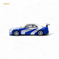 TimeMicro Skyline GT-R R34 Blue Silver 1:64