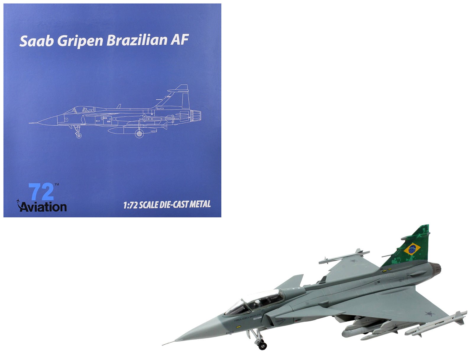 Saab JAS 39E Gripen Fighter Aircraft "Brazilian Air Force" 1/72 Diecast Model Airplane by Aviation 72  free shipping USA