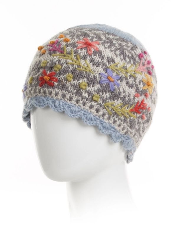 Sadie Wool Knit Embroidered Hat - BIG FRENCHIES