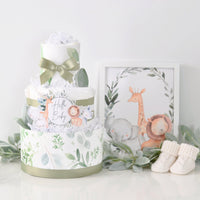 Safari Greenery Diaper Cake