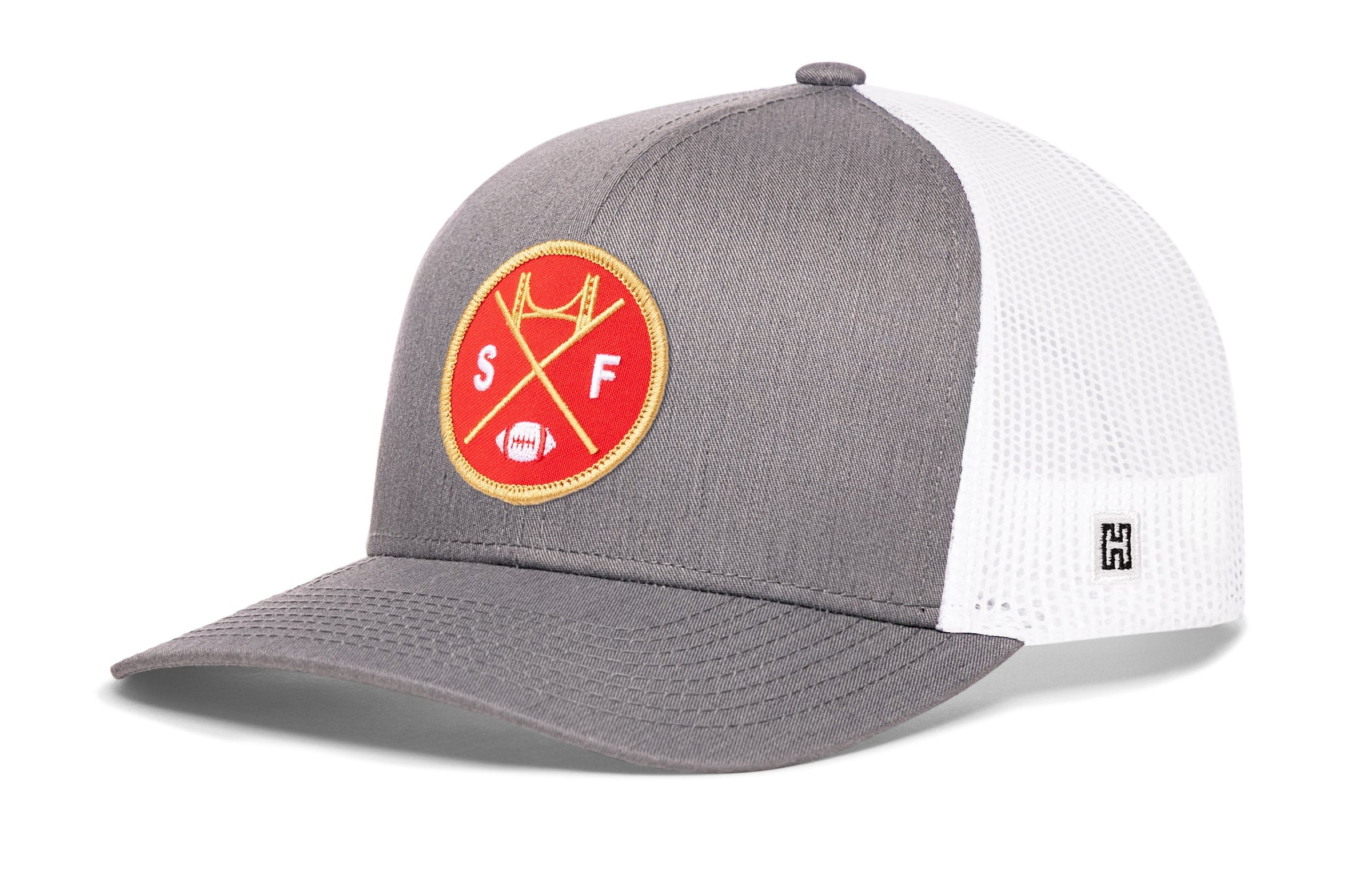 San Francisco Trucker Hat  |  Black SF X Football Snapback