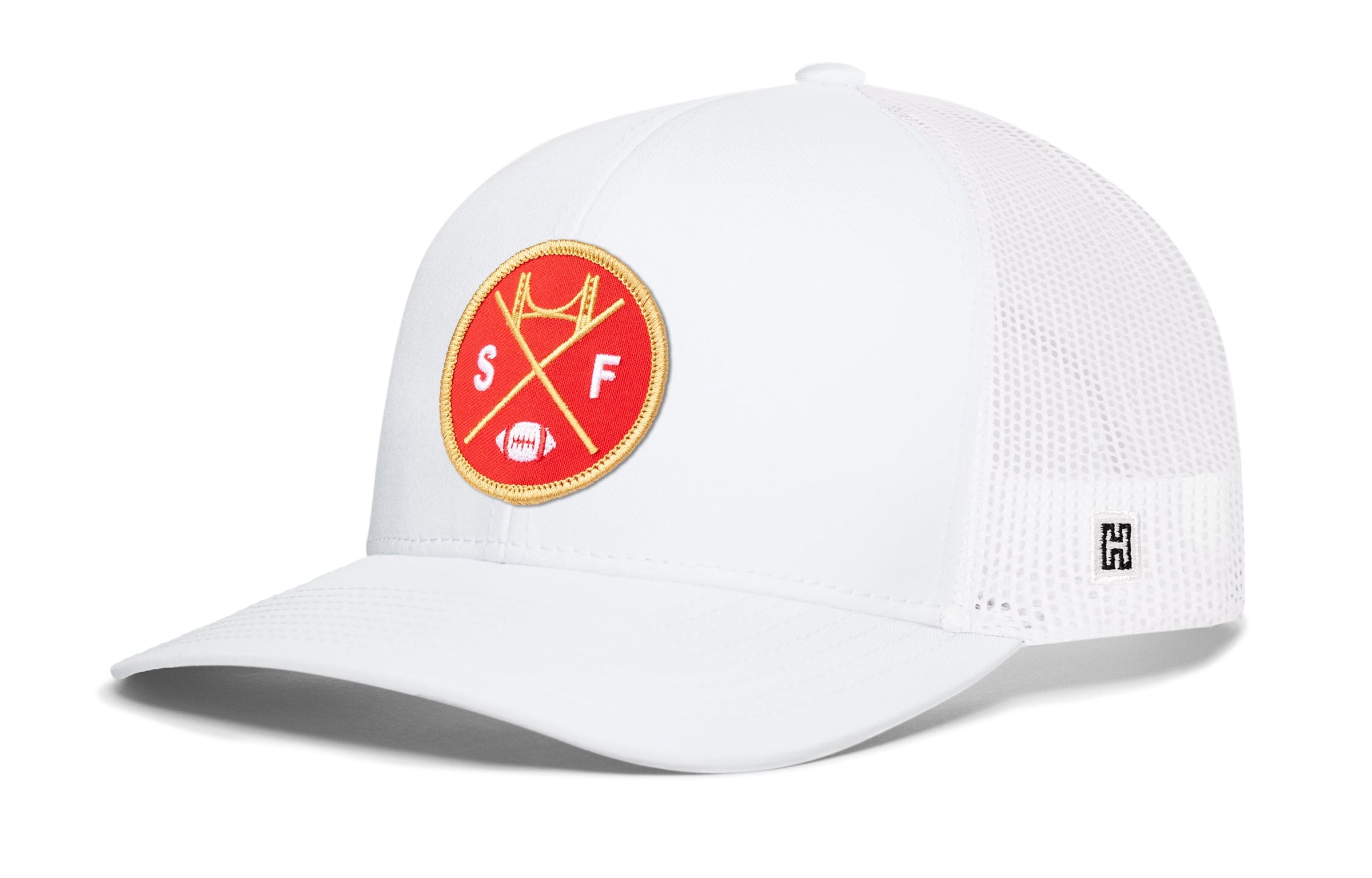 San Francisco Trucker Hat  |  Black SF X Football Snapback