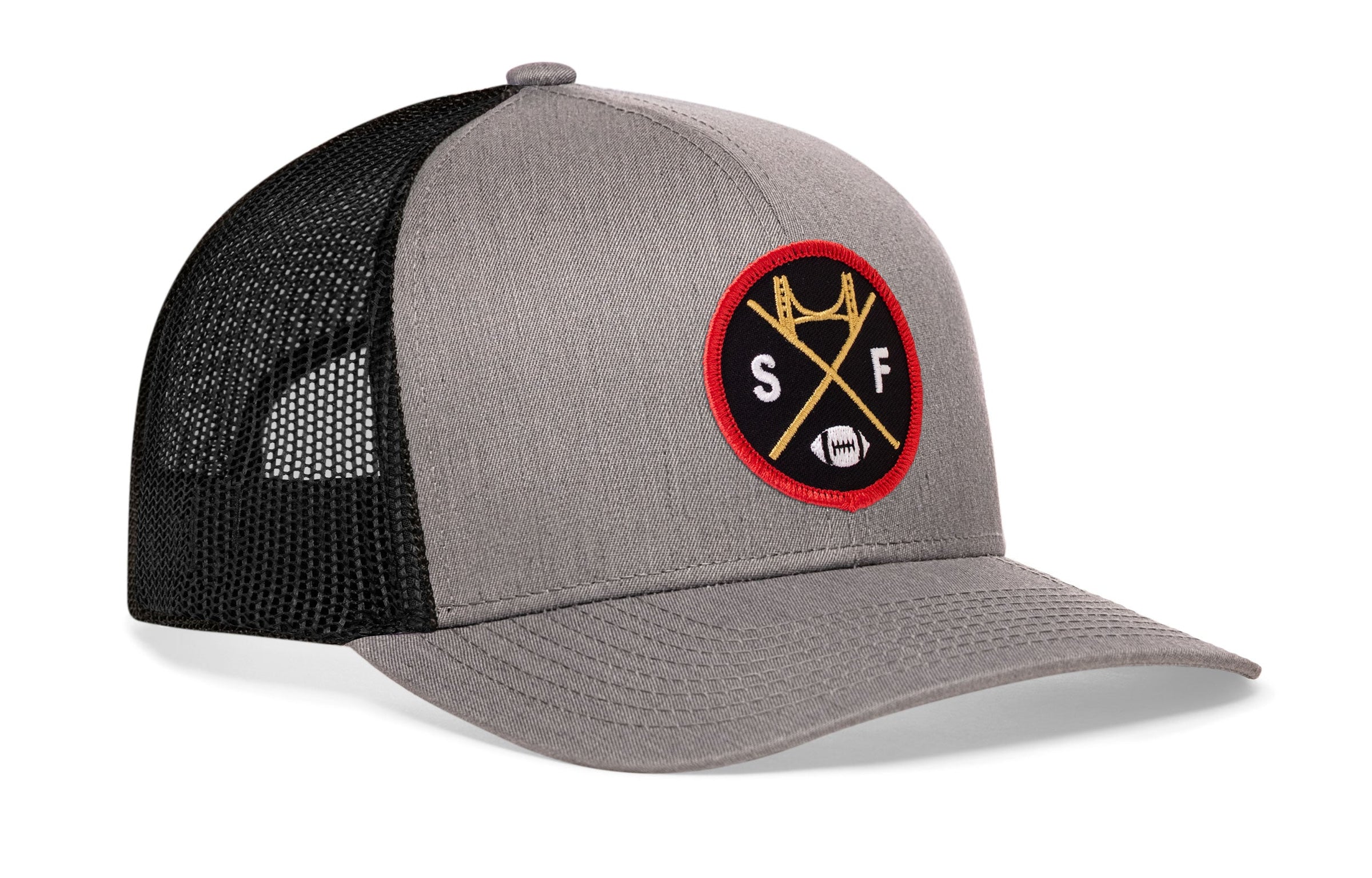 San Francisco Football Trucker Hat  |  Black SF X Snapback