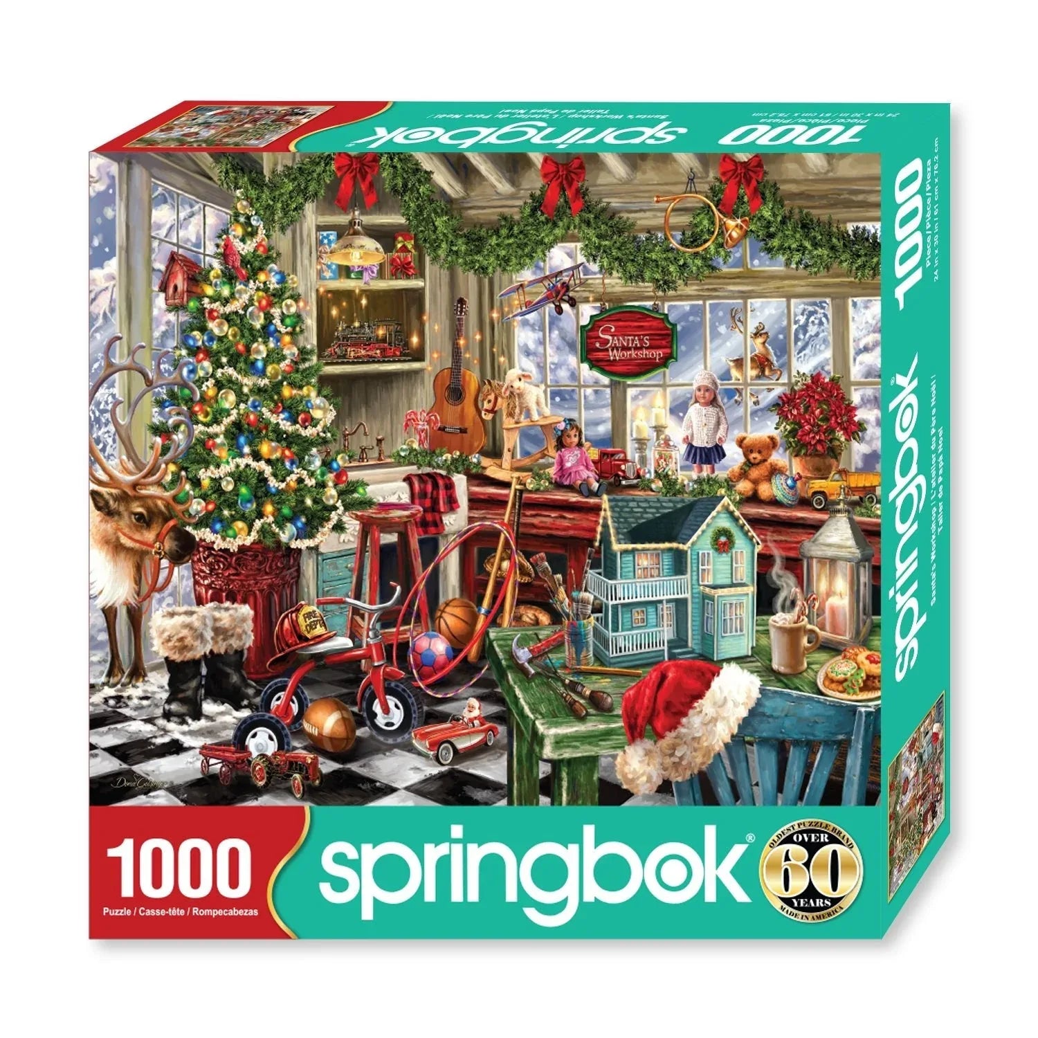 Santa's Workshop 1000 Piece Jigsaw Puzzle | Springbok Puzzles - BIG FRENCHIES