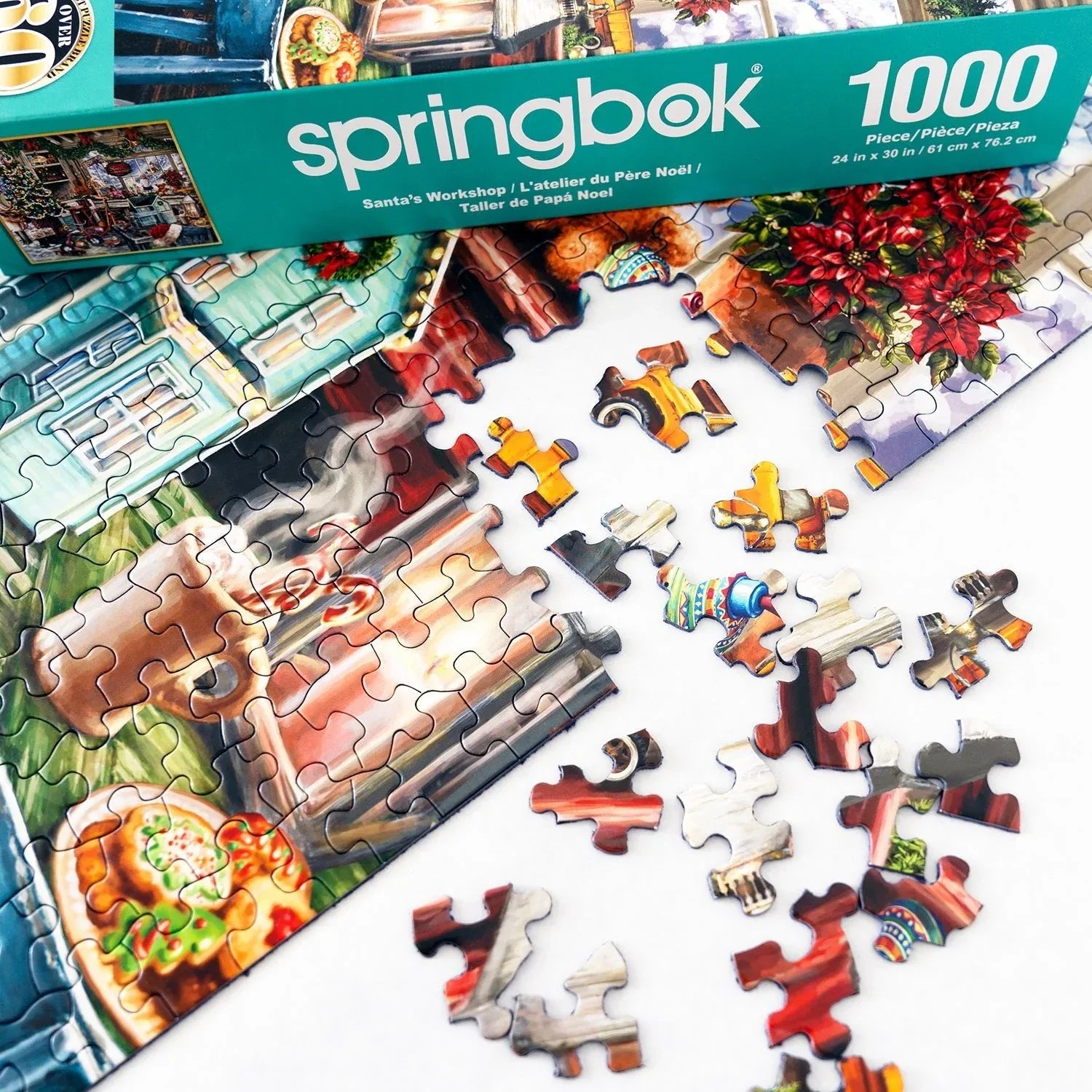 Santa's Workshop 1000 Piece Jigsaw Puzzle | Springbok Puzzles - BIG FRENCHIES