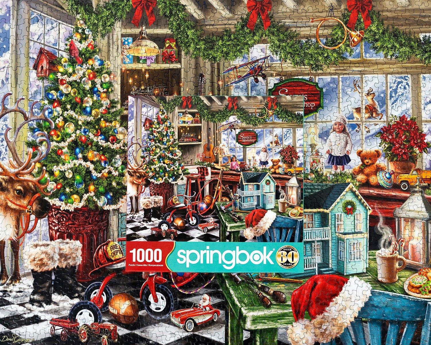 Santa's Workshop 1000 Piece Jigsaw Puzzle | Springbok Puzzles - BIG FRENCHIES