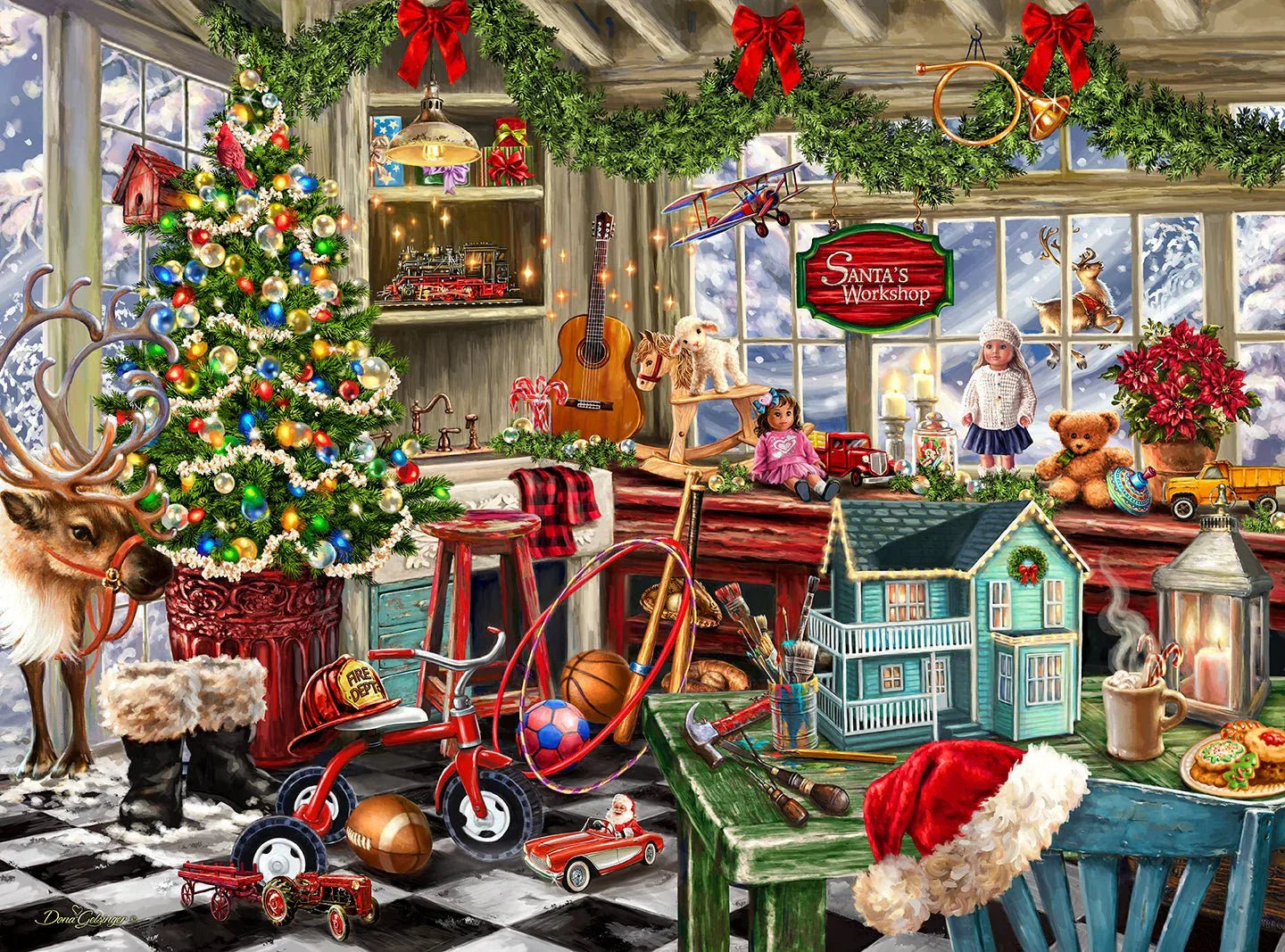 Santa's Workshop 1000 Piece Jigsaw Puzzle | Springbok Puzzles - BIG FRENCHIES